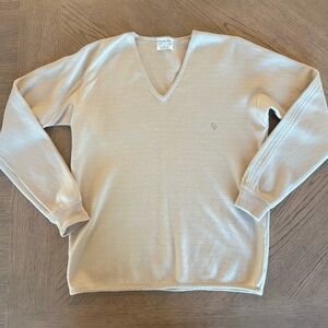 Dior Men's V-Neck Sweater in Light Beige